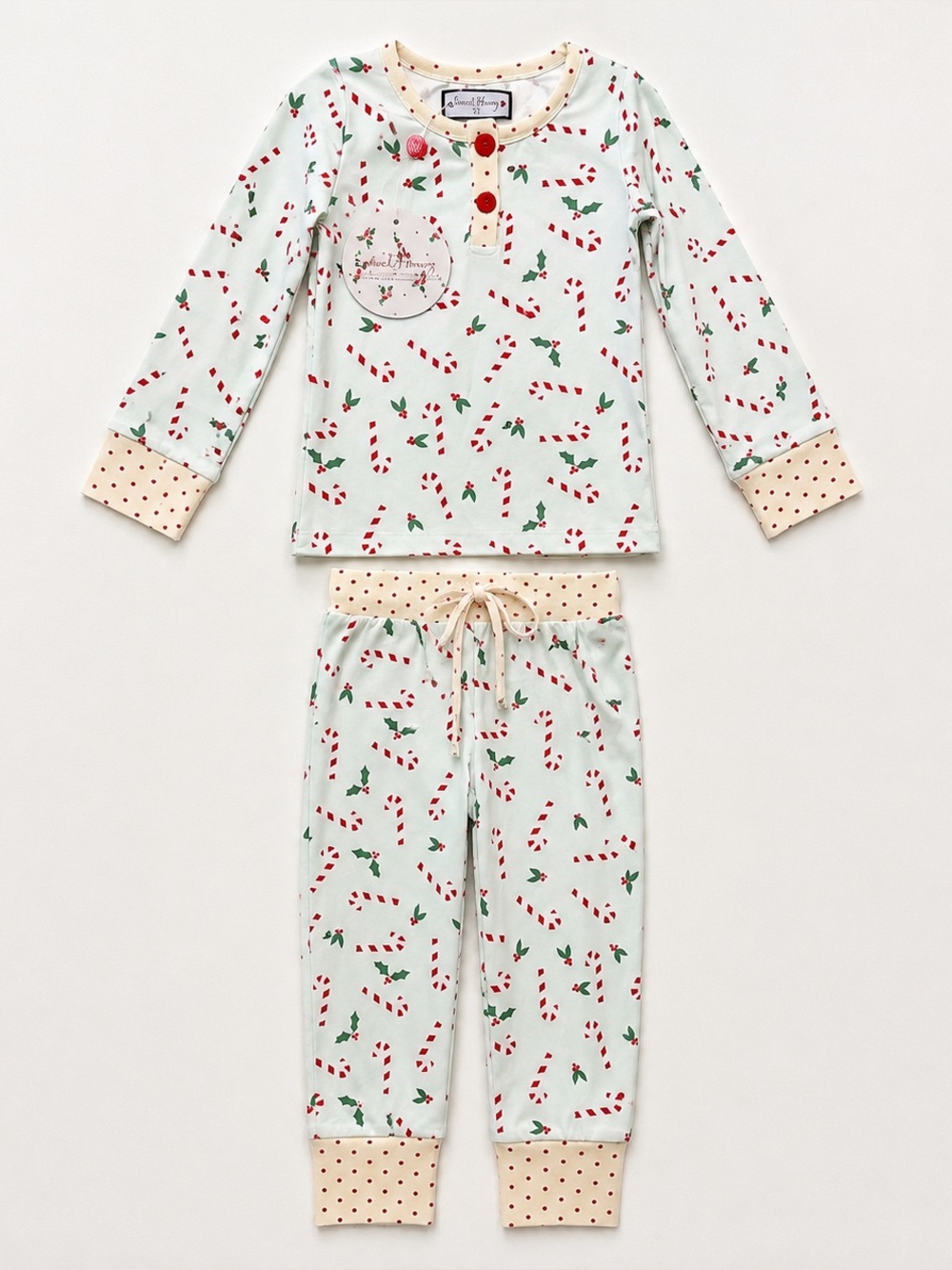 SweetHoney Candy Cane Christmas Pajama Set 2T NWT Holiday Cozy Soft Toddler Set